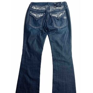 Miss Me Embellished Bootcut‎ Jeans Dark Wash Denim Womens Size 28